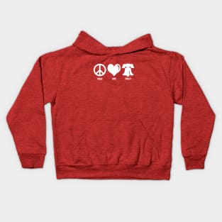 Peace Love Philly Liberty Bell Brotherly Love Philadelphia Lover Kids Hoodie